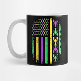 Mardi Gras US American flag with New Mug